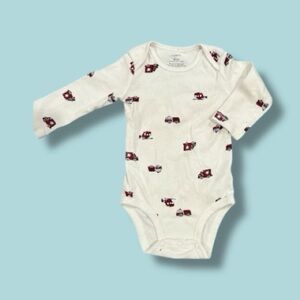 Carter's White Bodysuit with Red Truck Design